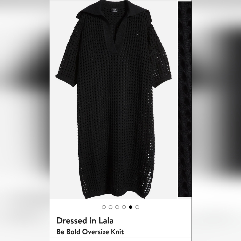 LALA Chic Black Knit Sweater SIZE L/XL W/O SLIP
